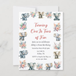 Olifanten & Boho Oerwoud Bloemen Verjaardag Briefkaart