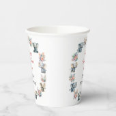 Olifanten & Boho Oerwoud Bloemen Verjaardag Papieren Bekers (Links)