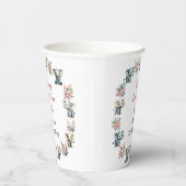 Olifanten & Boho Oerwoud Bloemen Verjaardag Papieren Bekers (Rechts)