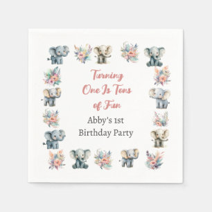 Olifanten & Boho Oerwoud Bloemen Verjaardag Servet