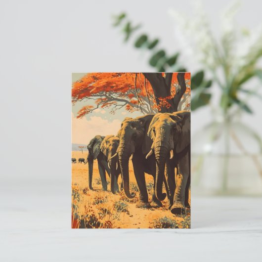 olifanten briefkaart (Staand voorkant)