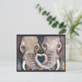 Olifanten, briefkaart van Afrikaanse dieren (Staand voorkant)