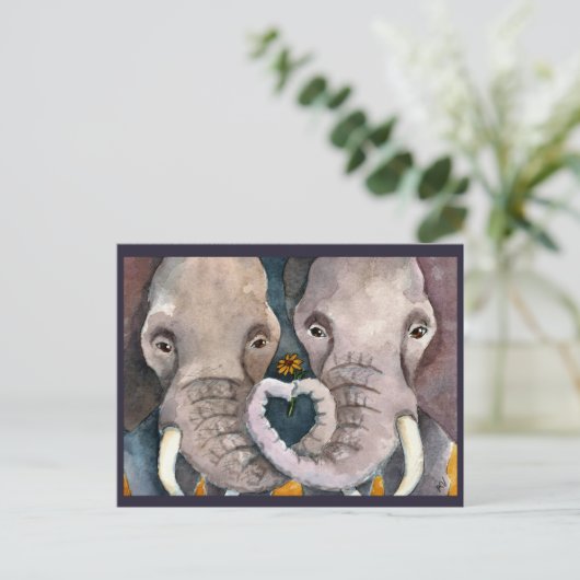 Olifanten, briefkaart van Afrikaanse dieren (Staand voorkant)