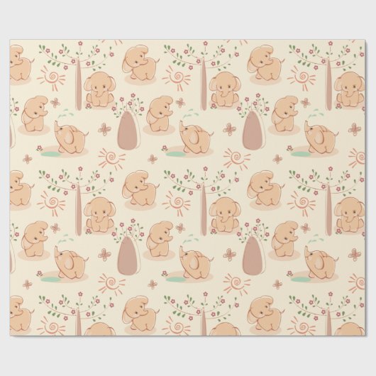 Olifanten Cadeaupapier (Vlak)