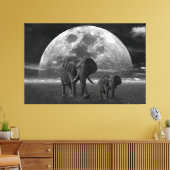 Olifanten Canvas Afdruk (Insitu (Woonkamer))