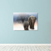 Olifanten Canvas Afdruk (Insitu (Houten vloer))