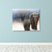 Olifanten Canvas Afdruk (Insitu (Houten vloer))