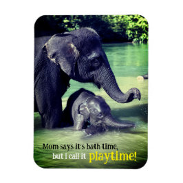 Olifanten die in de rivier baden magneet