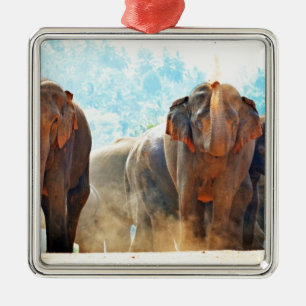 Olifanten Dieren Safari Bestemming Vrede Liefde Metalen Ornament