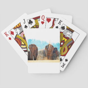 Olifanten Dieren Safari Bestemming Vrede Liefde Pokerkaarten