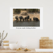 Olifanten Drink de rivier de Chobe Poster (Keuken)