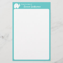 Olifanten en Aqua gepersonaliseerd Briefpapier
