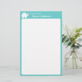 Olifanten en Aqua gepersonaliseerd Briefpapier (Staand voorkant)
