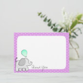 Olifanten en ballonnen Magenta bedankt (Staand voorkant)