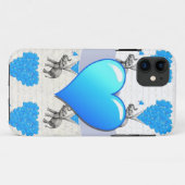 Olifanten en blauwe hartballonnen Case-Mate iPhone case (Achterkant (horizontaal))