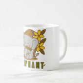 Olifanten en champa bloemen koffiemok (Voorkant rechts)