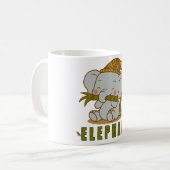 Olifanten en champa bloemen koffiemok (Voorkant links)