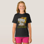 Olifanten en champa bloemen t-shirt (Voorkant volledig)