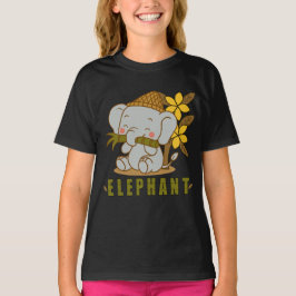 Olifanten en champa bloemen t-shirt