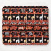 Olifanten en Giraffes Afrikaanse stamkunst Mousepa Muismat (Voorkant)