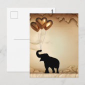 Olifanten en hartvormige ballonnen Valentijns Briefkaart (Voorkant / Achterkant)