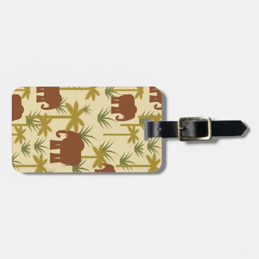 Olifanten en palmen in camouflage bagagelabel (Voorkant horizontaal)