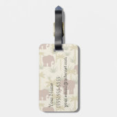 Olifanten en palmen in camouflage bagagelabel (Achterkant verticaal)