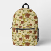 Olifanten en palmen in camouflage bedrukte rugzak (Voorkant)