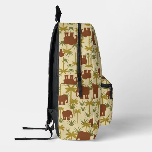 Olifanten en palmen in camouflage bedrukte rugzak (Links)