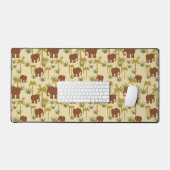 Olifanten en palmen in camouflage bureaumat (Keyboard & Muis)