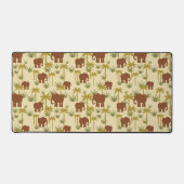 Olifanten en palmen in camouflage bureaumat (Voorkant)