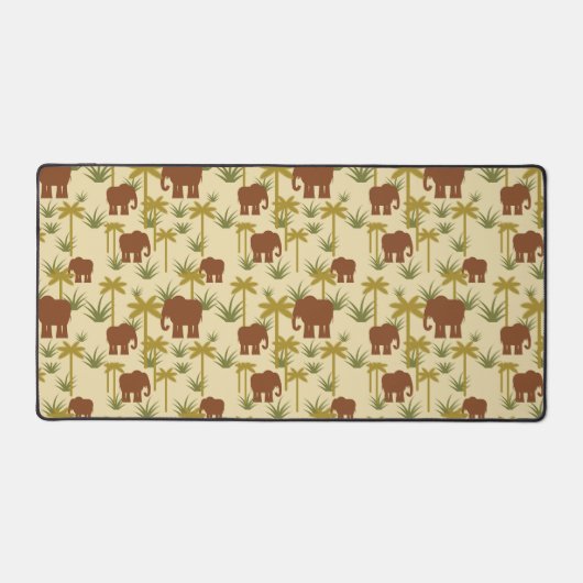 Olifanten en palmen in camouflage bureaumat (Voorkant)