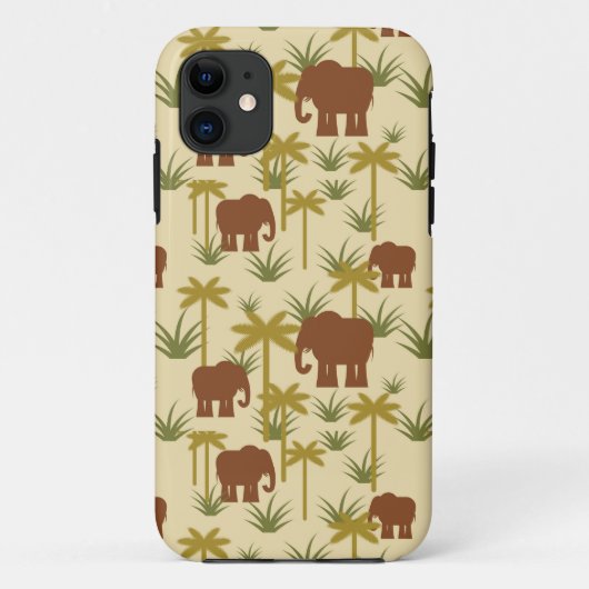 Olifanten en palmen in camouflage Case-Mate iPhone case (Achterkant)