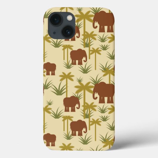 Olifanten en palmen in camouflage Case-Mate iPhone case (Achterkant)