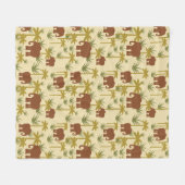 Olifanten en palmen in camouflage fleece deken (Voorkant (Horizontaal))