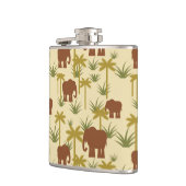 Olifanten en palmen in camouflage heupfles (Links)