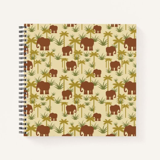 Olifanten en palmen in camouflage notitieboek (Voorkant)