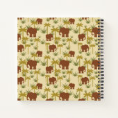 Olifanten en palmen in camouflage notitieboek (Achterkant)