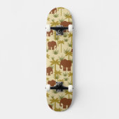 Olifanten en palmen in camouflage persoonlijk skateboard (Voorkant)