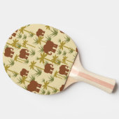 Olifanten en palmen in camouflage tafeltennisbatje (Zijkant)