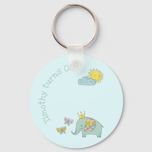 olifanten en vlinderdag sleutelhanger (Voorkant)