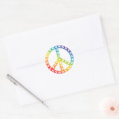 Olifanten en vredesymbool ronde sticker (Envelop)