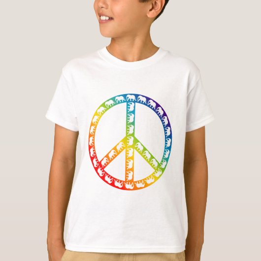 Olifanten en vredesymbool t-shirt (Voorkant)