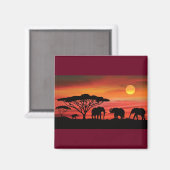 Olifanten en zonneinrichtingen magneet (Voorkant / Achterkant)