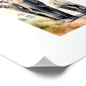 Olifanten Familie Aquarel Wilde Dieren Kunst Poster (Hoek)