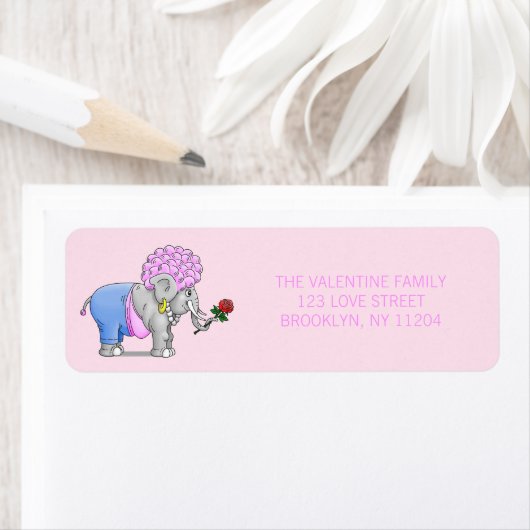 Olifanten Fijne Valentijnsdag Etiket (Insitu)