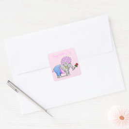 Olifanten Fijne Valentijnsdag Vierkante Sticker
