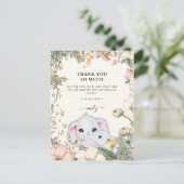 Olifanten Foliage Cream Baby shower Dank u Briefkaart (Staand voorkant)