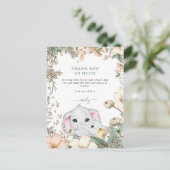 Olifanten Foliage Sage Groen Baby shower Dank u Briefkaart (Staand voorkant)