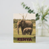 Olifanten grazen in Kenia Briefkaart (Staand voorkant)